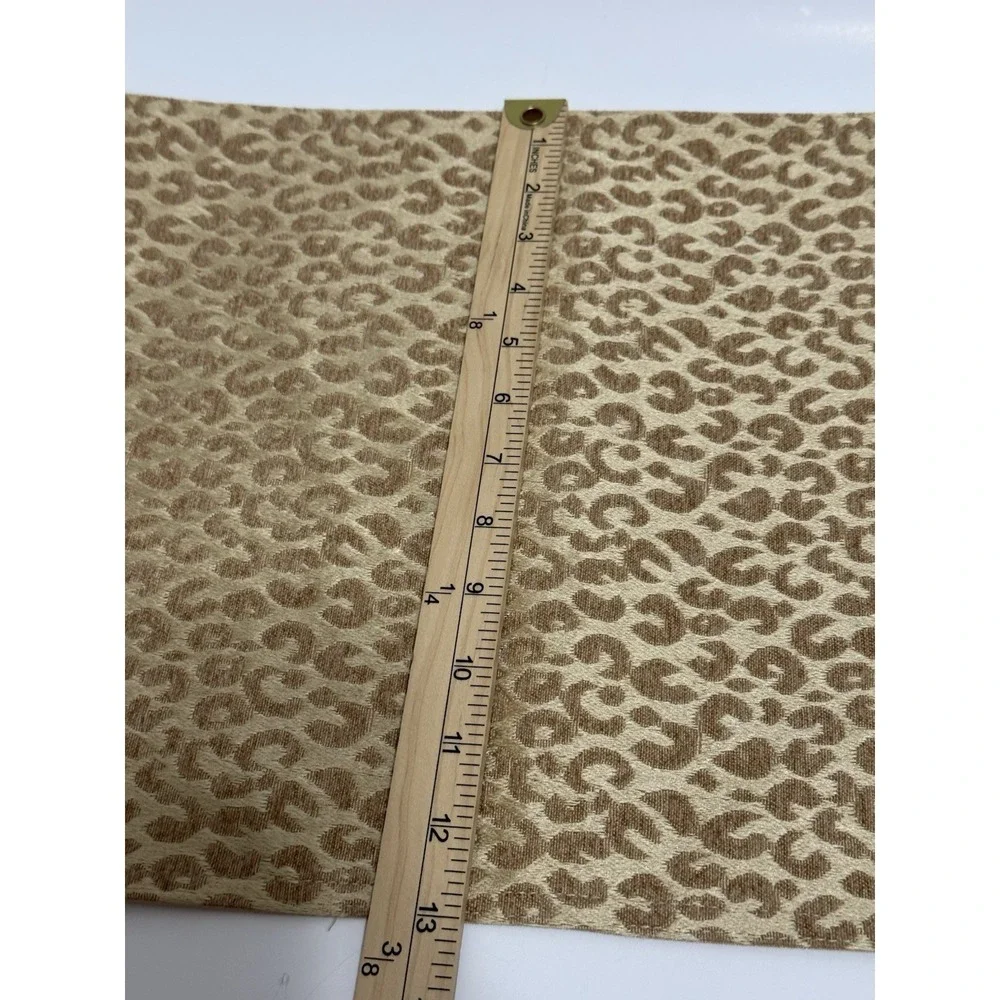 Port 7 Animal Print Placemats Set of 5 Leopard Pattern 13x18 Neutral Tan/Gold